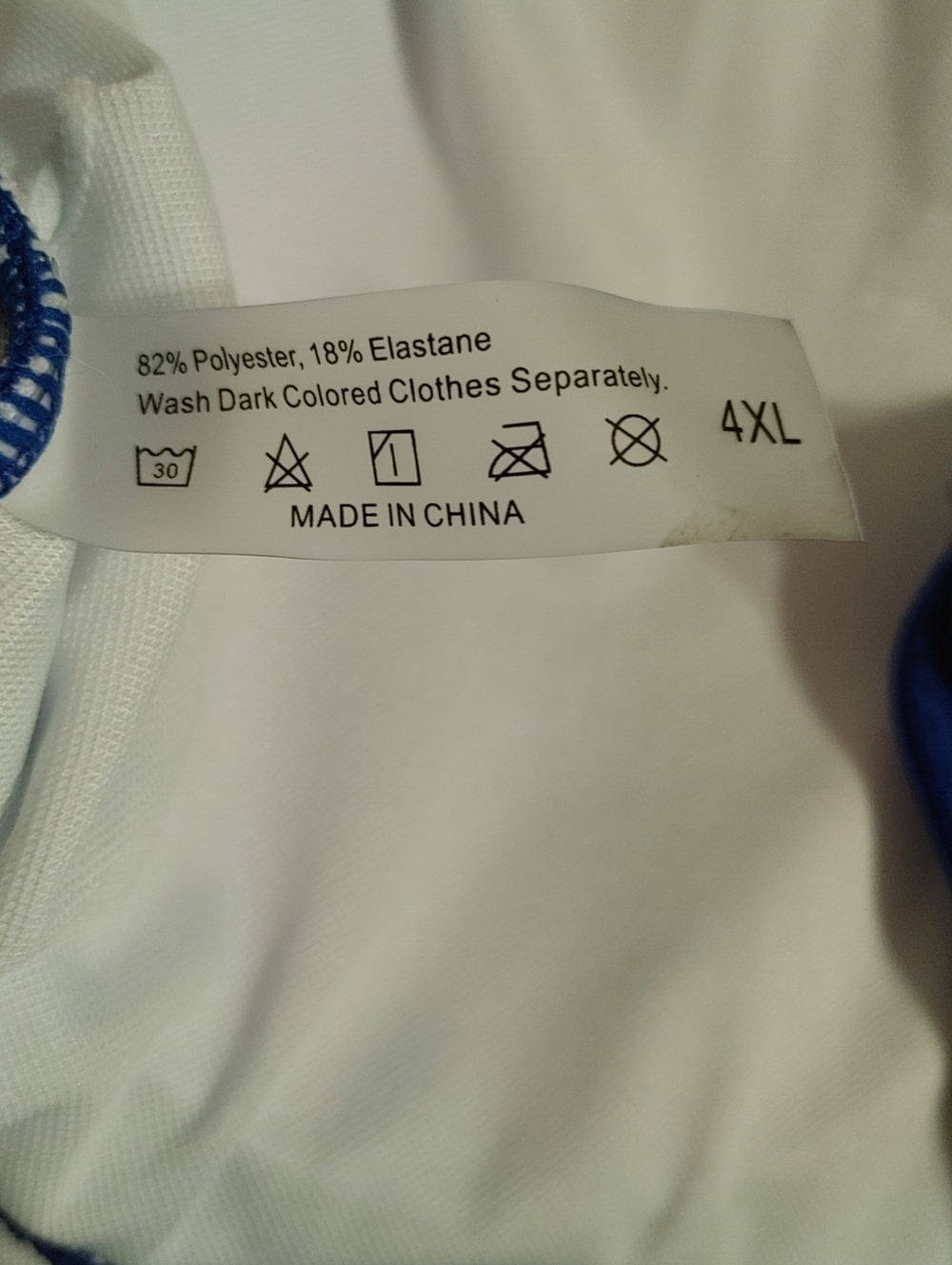 Royal Blue Smocked Tankini Bathing Suit Top Measures Size 22 or Bra size 42DD - Picture 5 of 5